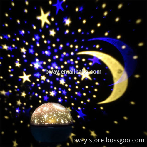 Baby gift ideas kids night light baby girl bedroom moon and star light romantic rotating cosmos star sky moon projector